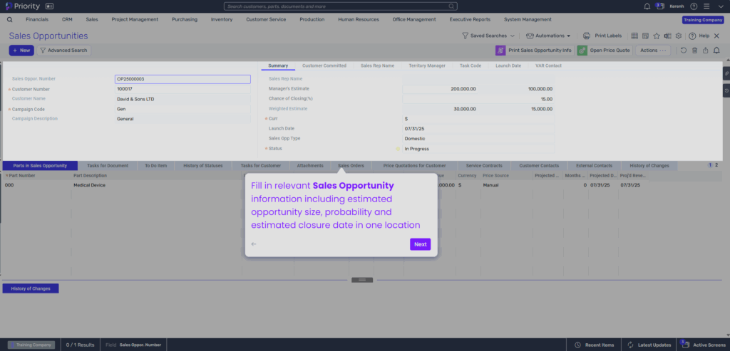 lead to cash sales crm screen 2