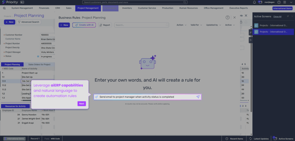 Project Managment Screen 4