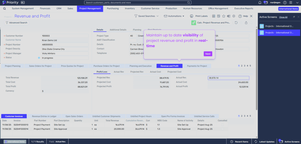 Project Managment Screen 5