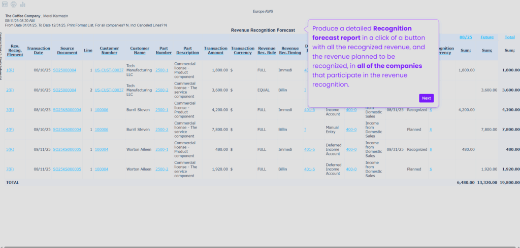revenue recognition screen 5